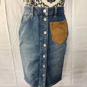 All saints denim midi skirt